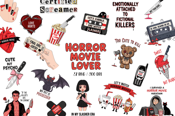 Download Horror Movie Lover Clipart Bundle - Horror Collection