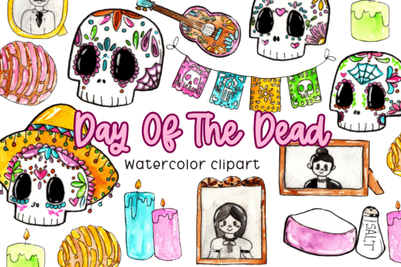 Download Watercolor Day of the Dead Clipart - Dead Collection