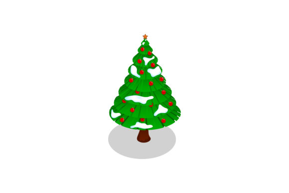Download Green New Years Christmas Tree in Isomet - Premium Bundle