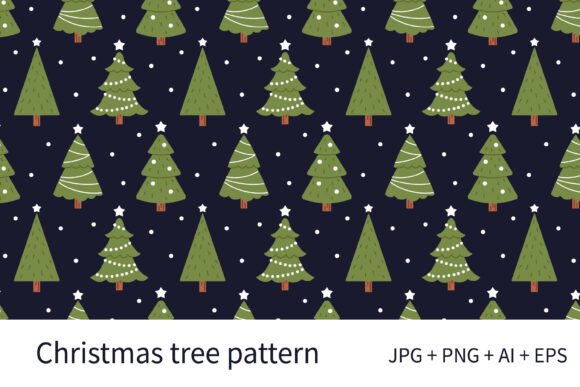 Download Winter Christmas Tree Seamless Pattern - Premium Bundle