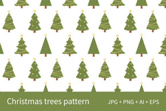 Download Cute Christmas Tree Seamless Pattern - Premium Bundle
